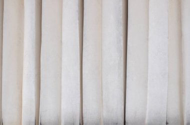 Beyaz kirli perde kumaşının arka plan dokusu, beyaz kumaş dokusunu kapat. Tekstil arkaplanı