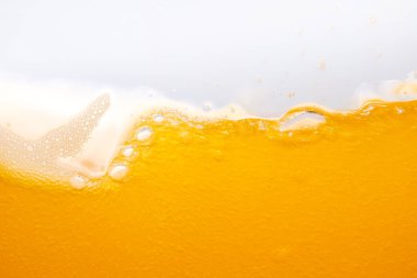 Parlak portakal suyu dokusu, sağlık ve doğa dalgaları, güzel dalgalar eğrisi ve garfik tasarım ve arka plan için pürüzsüz küçük kabarcıklar.