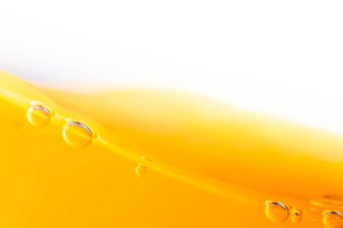 Parlak portakal suyu dokusu, sağlık ve doğa dalgaları, güzel dalgalar eğrisi ve garfik tasarım ve arka plan için pürüzsüz küçük kabarcıklar.