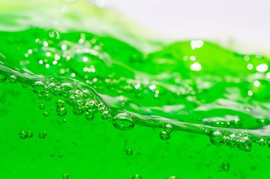 Su dalgası, kabarcıklı yeşil sıvıyı kapat, captu.