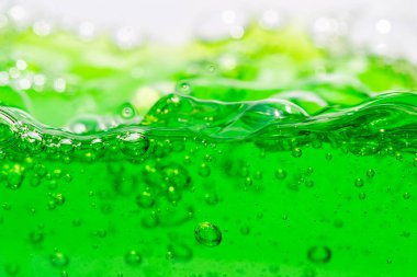 Su dalgası, kabarcıklı yeşil sıvıyı kapat, captu.