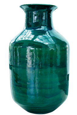 Geniş ışıklı seramik vazo, şeffaf arka planda izole edilmiş, ev dekorasyonu, çiçek düzenlemeleri veya bahçe tasarımı için mükemmel, PNG Dosyası