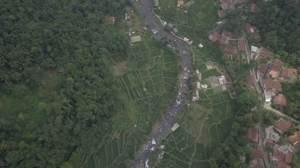Воздушный Вид Реку Городе Острове Штата Индонезия — стоковое фото