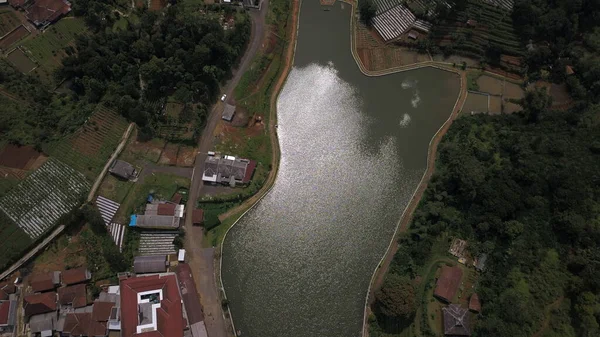 Vista Aérea Rio Aldeia Cidade Dos Lugares Mais Bonitos Drone — Fotografia de Stock
