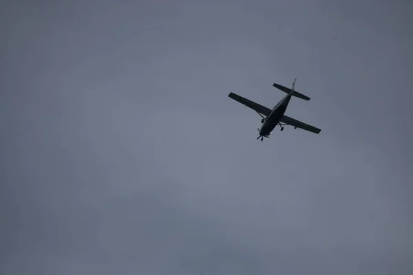 stock image airplane flying in the sky