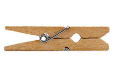 Tahta mandal, beyaz bir arka planda izole edilmiş, yan yatıyordu. Fotoğrafı kapat..