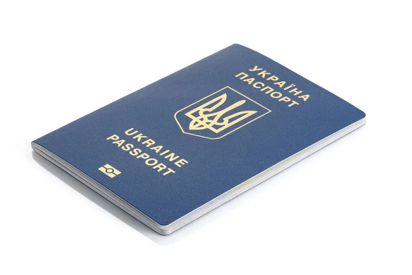 Ukrainian Foreign Passport Isolated White Background Inscription Ukrainian Ukraine Passport Imagen de stock