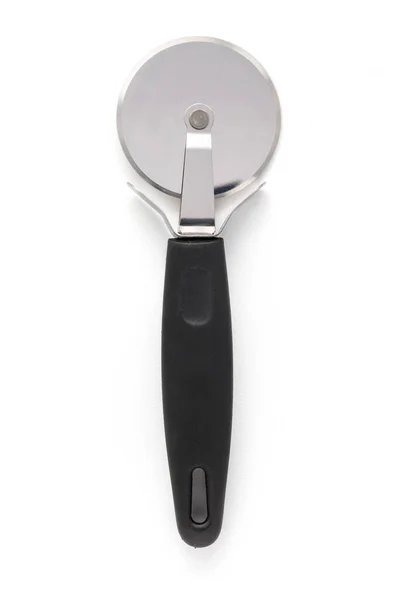 New Pizza Cutter Black Handle Isolated White Close Stock Picture
