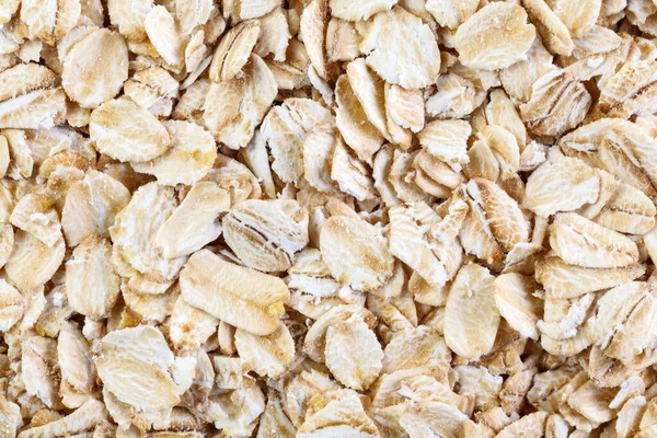 Oatmeal Flakes Close Golden Cereal Muesli Background Texture Healthy Breakfast — Stock Photo, Image