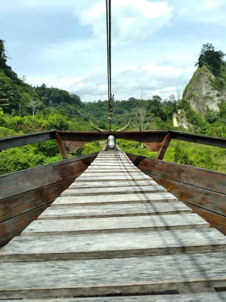 duplicate of a wooden boat at a tourist attraction