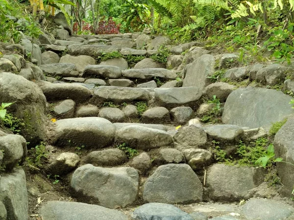 Stone stairs with neatly arranged stones