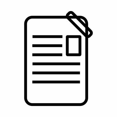 Klempli kağıt simgesinin vektör illüstrasyonu