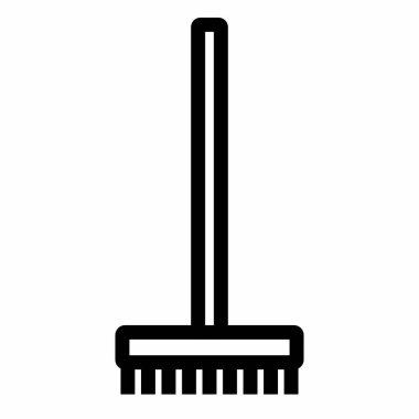 Yeri temizlemek için bir süpürge simgesi çizimi