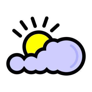 güneşli hava ikonu vektör illüstrasyonu
