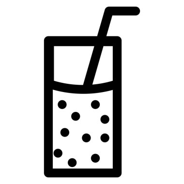 Buz simgesi olan bir bardak suyun vektör çizimi