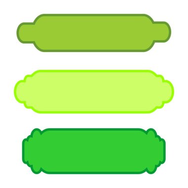 Bir dizi İslami yeşil metin kutusu ve yeşil sınır tasarımlarının vektör çizimi