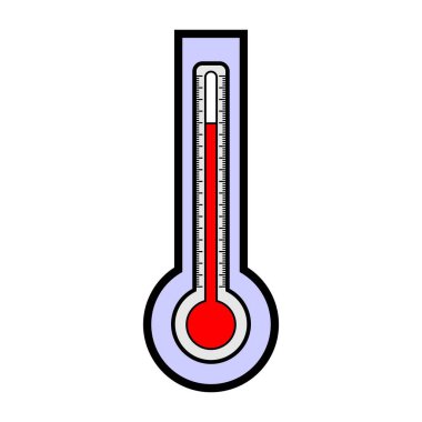 beyaz üzerinde izole edilmiş termometre simgesi vektör çizimi