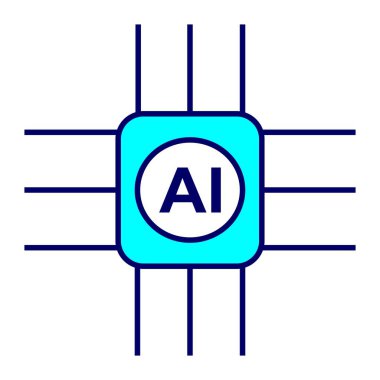 Gelecekteki teknoloji için yapay zeka simgesinin vektör çizimi