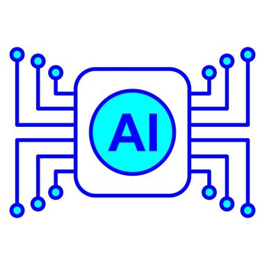 Gelecekteki teknoloji için yapay zeka simgesinin vektör çizimi