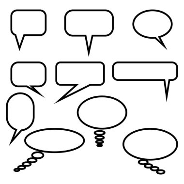 Bir dizi komik konuşma baloncukları simgesinin çizimi