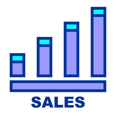Satışlar için mavi bar tablosu