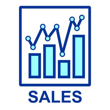 mavi çizgileri olan bar çizelgesi satış vektör resimleme