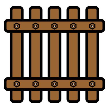 kahverengi ahşap çit vektör çizimi