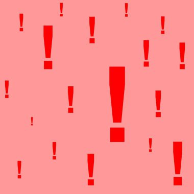 Kırmızı ünlem işaretli kusursuz desen