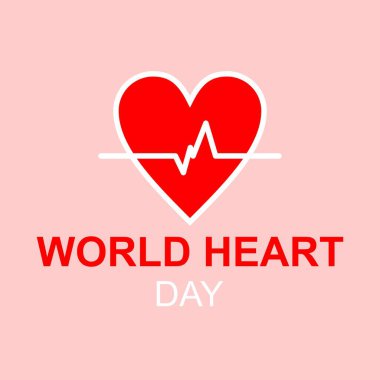 Dünya Kalp Günü posteri için kırmızı arkaplan