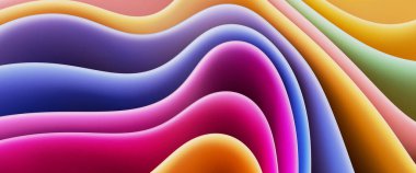 Renkli 3D duvar kağıdı 3840x1600 şekil pencereli 11 stil. 3d oluşturma.