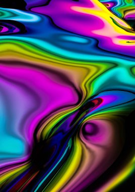 Soyut Neon Sıvı Akımı Sunucusu. Canlı Gerçeküstü Sanat