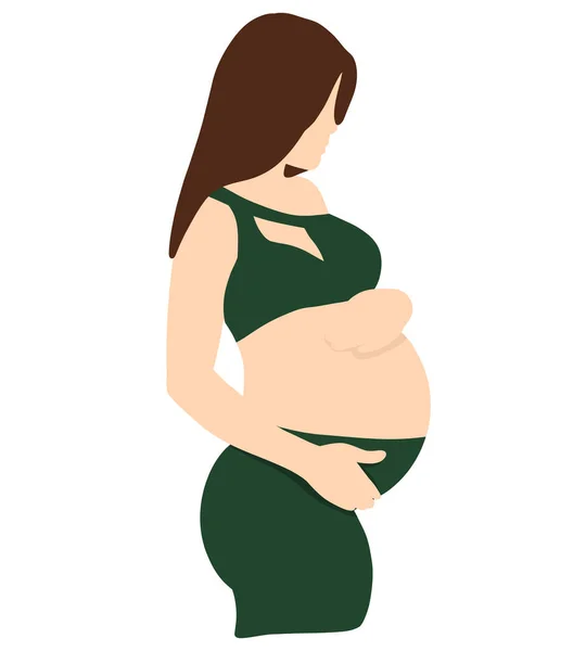 Graphic illustration of pregnant woman. Idea for icon, stickers, medicine banner, print, background, childrens art, books, cartoon