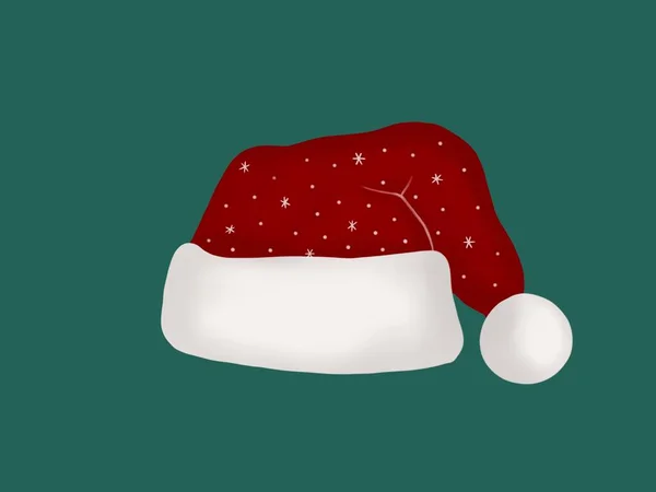 아름다운 크리스마스 모자의 그래픽 아이콘 스티커 포스터 만화에 아이디어 — 스톡 사진