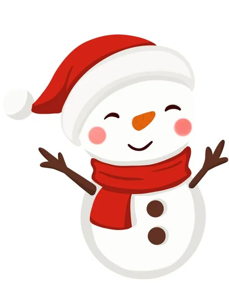 Illustrazione Grafica Bel Pupazzo Neve Natale Idea Bambini Cartone Animato — Foto Stock