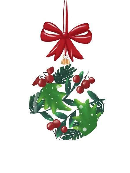 Illustrazione Grafica Sorprendente Palla Vetro Natale Idea Icona Cartone Animato — Foto Stock