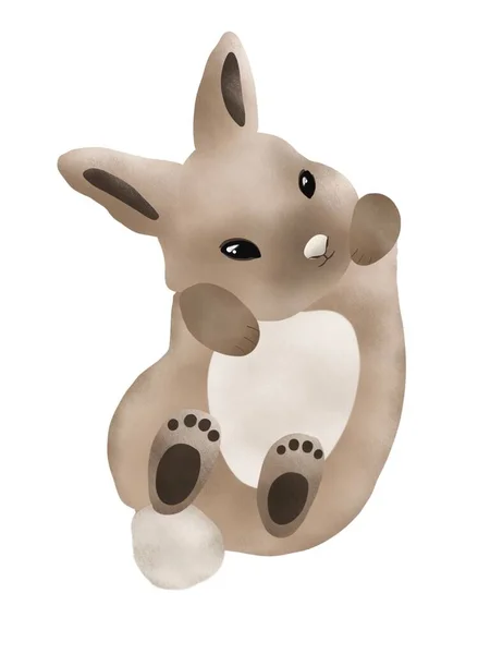 Grafisk Illustration Bedårande Liten Baby Kanin Idé För Tryck Ikon — Stockfoto