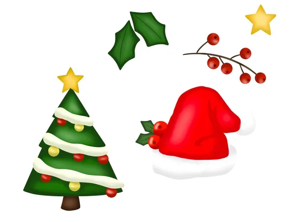 Graphic Illustration Christmas Decorations Details Idea Cartoon Books Childrens Art — Stock Photo, Image