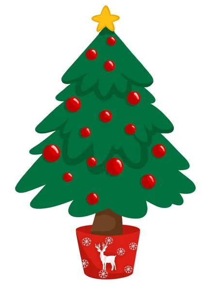 Γραφική Απεικόνιση Του Χριστουγεννιάτικου Δέντρου Ιδέα Για Εικονίδιο Εκτύπωση Αυτοκόλλητα — Φωτογραφία Αρχείου