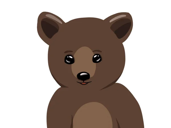 Graficzna Ilustracja Małego Portretu Niedźwiedzia Pomysł Naklejki Książki Kreskówki Sztuka — Zdjęcie stockowe