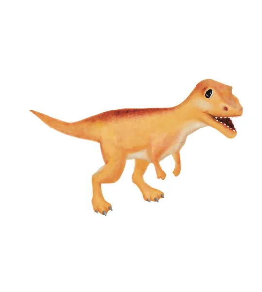 Akwarelowa Ilustracja Uroczego Tyranozaura Rex Pomysł Sztukę Dla Dzieci Kreskówki — Zdjęcie stockowe