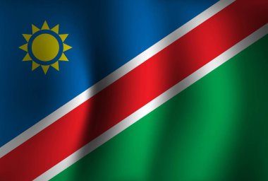 Namibya Bayrağı Arkaplan Dalgalanması 3 boyutlu. Ulusal Bağımsızlık Günü Duvar Kağıdı