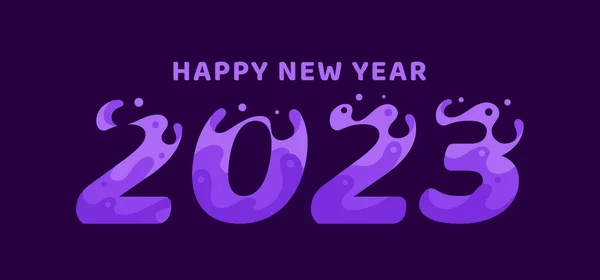 Šťastný Nový Rok 2023 Pozdrav Karta Nápis Pro Kalendář — Stockový vektor