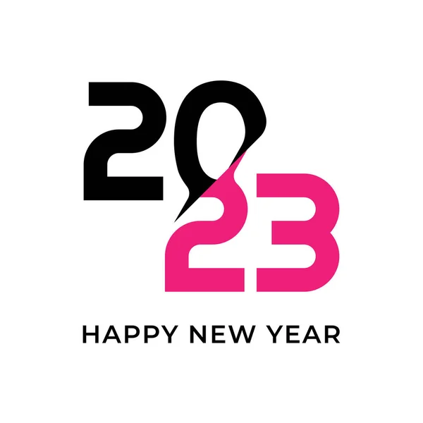 Šťastný Nový Rok 2023 Text Krájený Minimalistou — Stockový vektor
