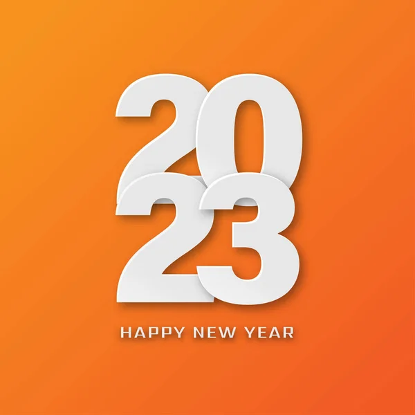 Jednoduché 2023 Šťastný Nový Rok Karta Papír Střih Design — Stockový vektor