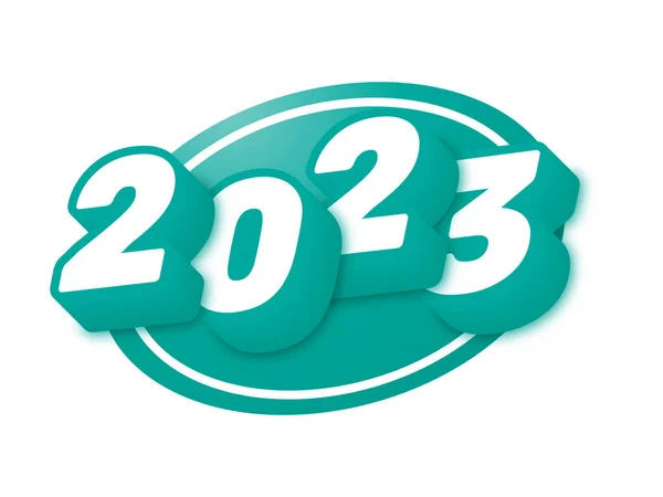 2023ハッピーニューイヤー3Dテキスト — ストックベクタ
