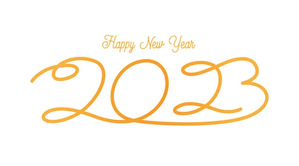 2023 Řádek Písmen Šťastný Nový Rok Kontinuálního Stylu — Stockový vektor
