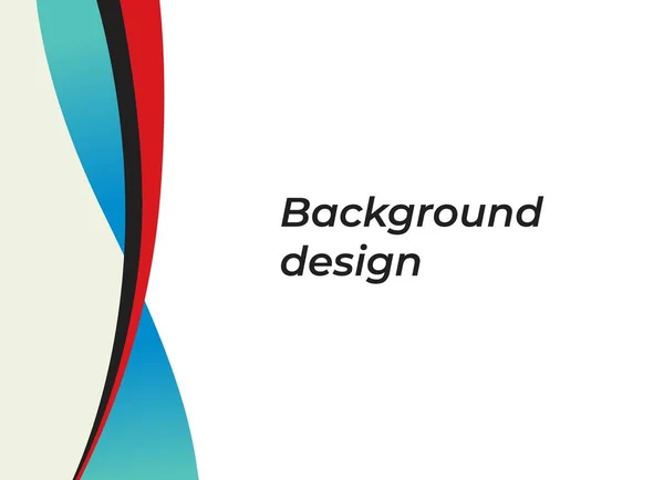 Hintergrunddesign Blau Mit Schwarz Und Rot Gestreiftem Linienornament Blank White — Stockvektor