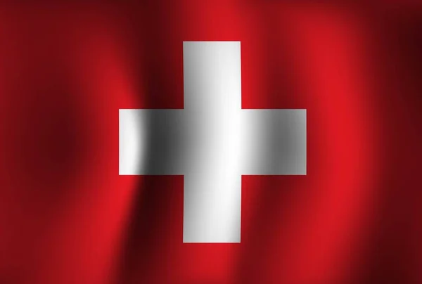 Suiza Bandera Fondo Ondeando Banner Del Día Nacional Independencia Fondo — Vector de stock