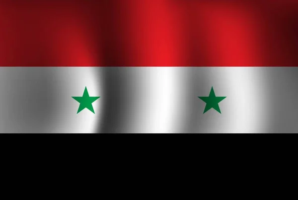 シリア旗の背景波3D 国民独立記念日 バナー壁紙 — ストックベクタ