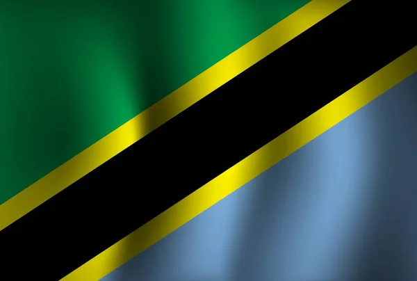 タンザニア旗の背景波3D 国民独立記念日 バナー壁紙 — ストックベクタ